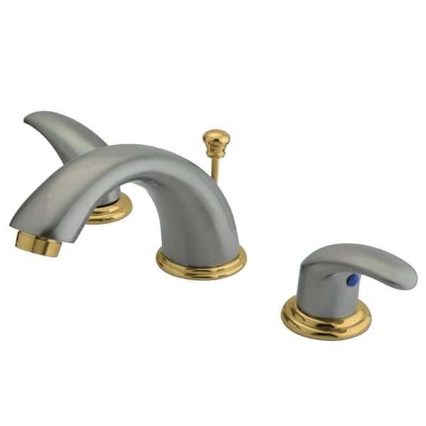 8" Widespread Bathroom Fct, Brushed Nickel/Polished Brass